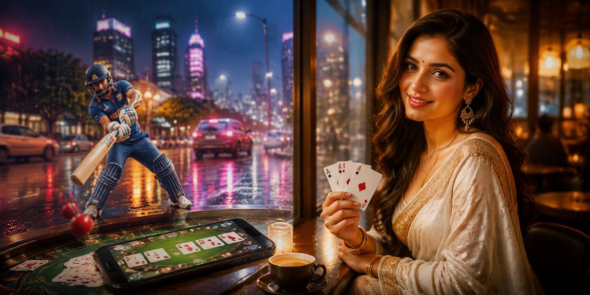 Young woman in Mumbai engaging with cricket betting platform